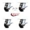 Service Caster 4 Inch Rubber on Aluminum Caster Set with Roller Bearing 4 Brake 2 Swivel Lock SCC-35S420-RAR-SLB-BSL-2-SLB-2 - alternate 2